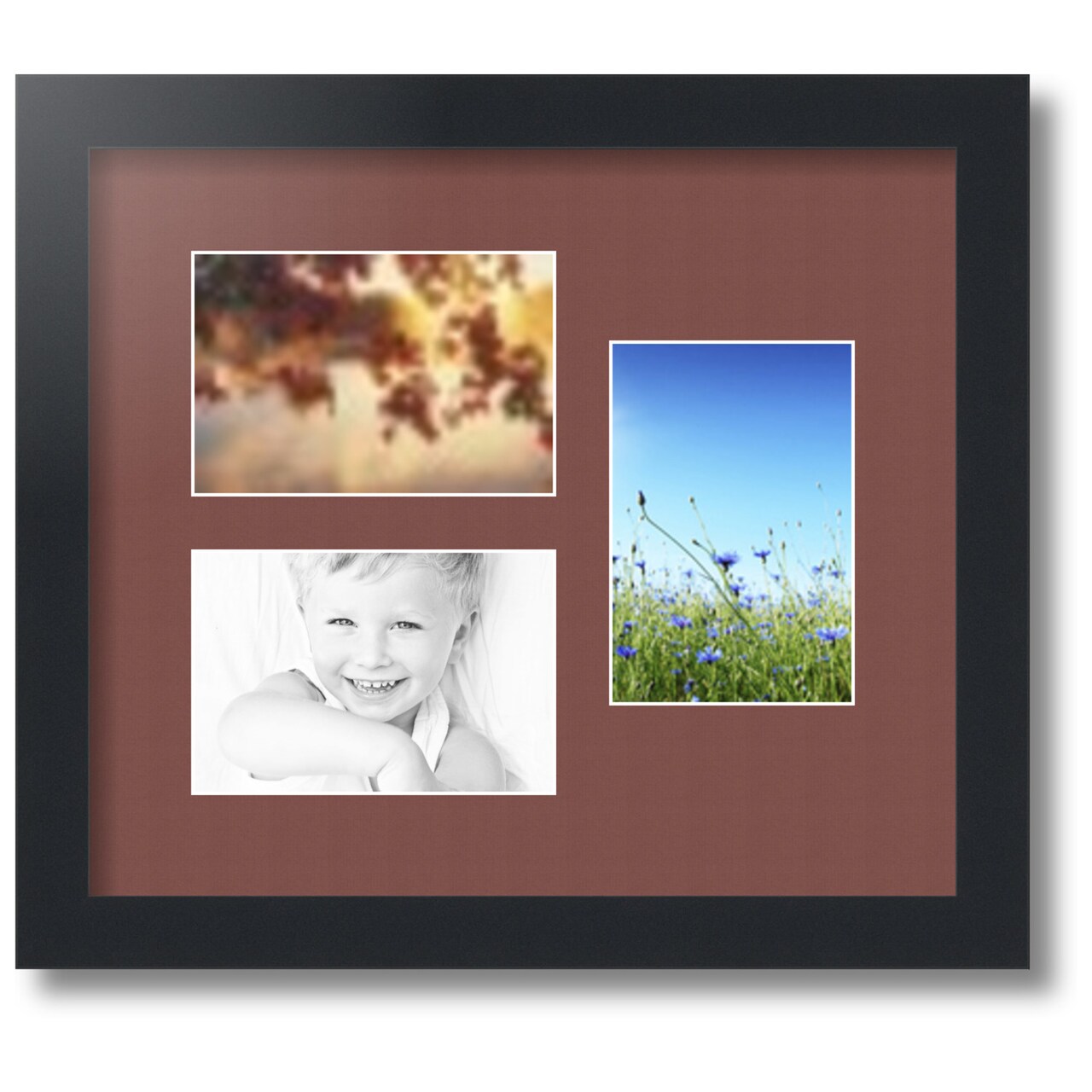 ArtToFrames Collage Photo Picture Frame with 3 - 4x6 inch Openings, Framed in Black with Over 62 Mat Color Options and Regular Glass (CSM-3926-389)